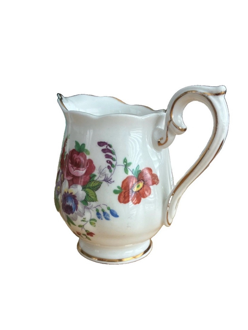 Royal Albert Moss Rose Mini Creamer Bone China England Gold Trim Vintage